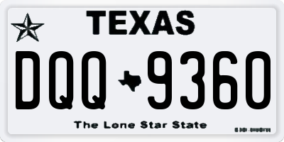 TX license plate DQQ9360