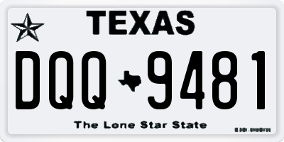 TX license plate DQQ9481