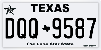 TX license plate DQQ9587