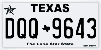 TX license plate DQQ9643