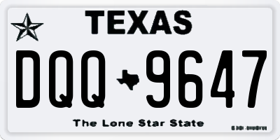 TX license plate DQQ9647