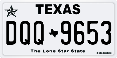 TX license plate DQQ9653