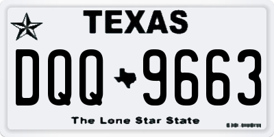 TX license plate DQQ9663