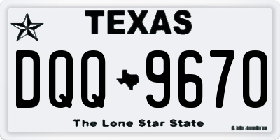 TX license plate DQQ9670