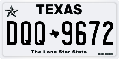 TX license plate DQQ9672