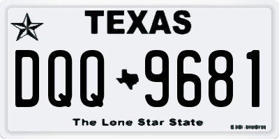 TX license plate DQQ9681