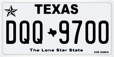 TX license plate DQQ9700