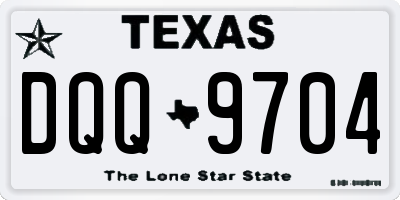 TX license plate DQQ9704