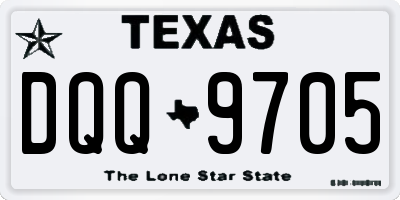 TX license plate DQQ9705