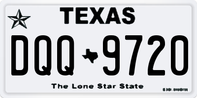 TX license plate DQQ9720