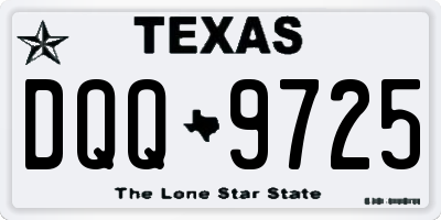 TX license plate DQQ9725