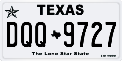 TX license plate DQQ9727