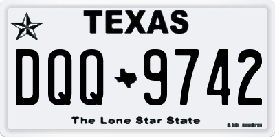 TX license plate DQQ9742