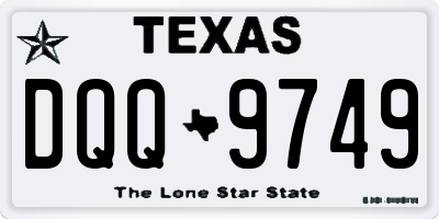 TX license plate DQQ9749