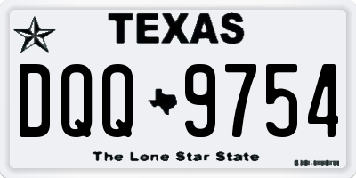 TX license plate DQQ9754
