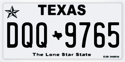 TX license plate DQQ9765