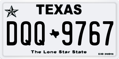 TX license plate DQQ9767