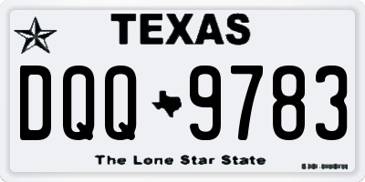 TX license plate DQQ9783