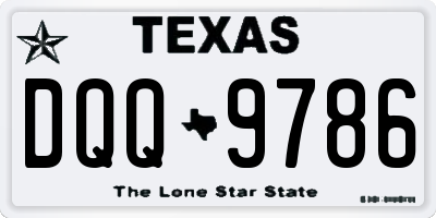 TX license plate DQQ9786
