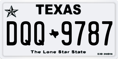 TX license plate DQQ9787