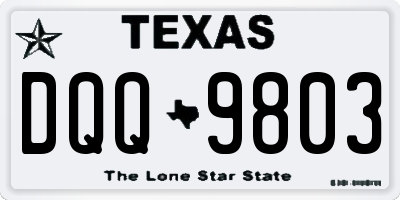TX license plate DQQ9803