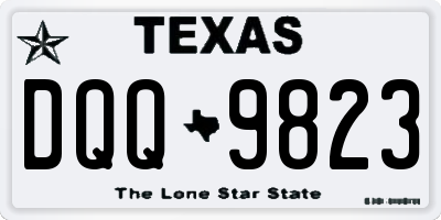 TX license plate DQQ9823