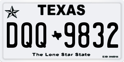 TX license plate DQQ9832