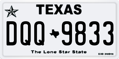 TX license plate DQQ9833