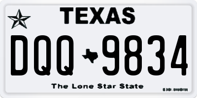 TX license plate DQQ9834