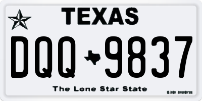 TX license plate DQQ9837
