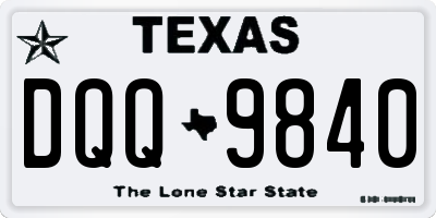 TX license plate DQQ9840