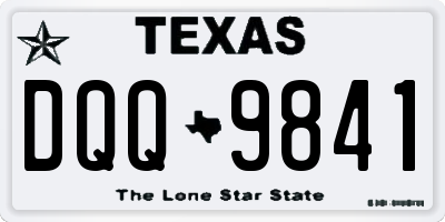 TX license plate DQQ9841
