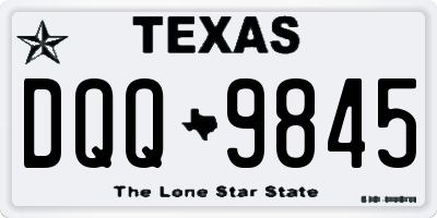 TX license plate DQQ9845