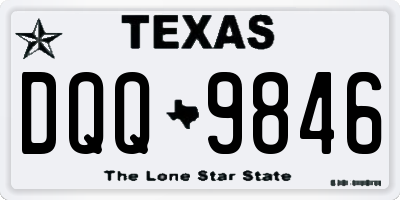 TX license plate DQQ9846
