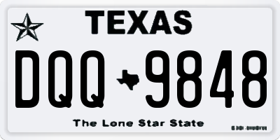 TX license plate DQQ9848