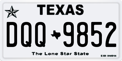 TX license plate DQQ9852