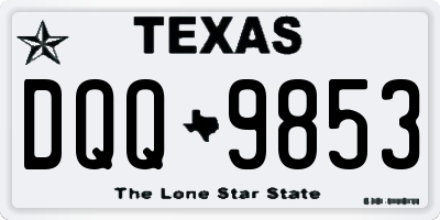 TX license plate DQQ9853