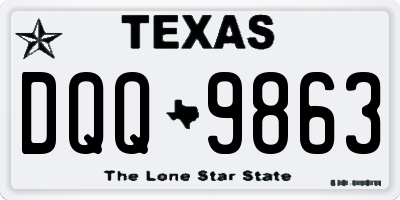TX license plate DQQ9863