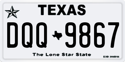 TX license plate DQQ9867