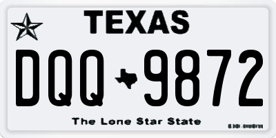 TX license plate DQQ9872