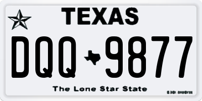 TX license plate DQQ9877