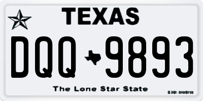 TX license plate DQQ9893