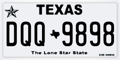 TX license plate DQQ9898