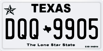 TX license plate DQQ9905