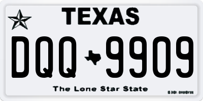 TX license plate DQQ9909