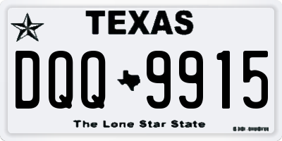 TX license plate DQQ9915