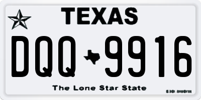 TX license plate DQQ9916