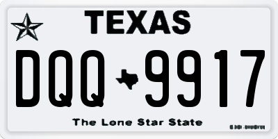 TX license plate DQQ9917