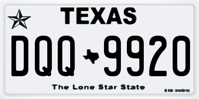 TX license plate DQQ9920