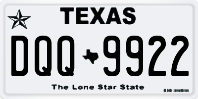 TX license plate DQQ9922